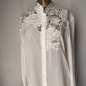 Ermanno Scervino Women’s Lace-Appliqué Button-Up Top